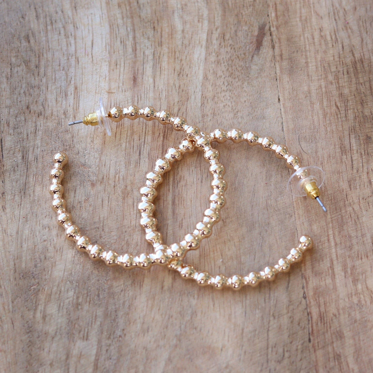 Gold Ball Hoop Earrings | Classic Gold Hoops