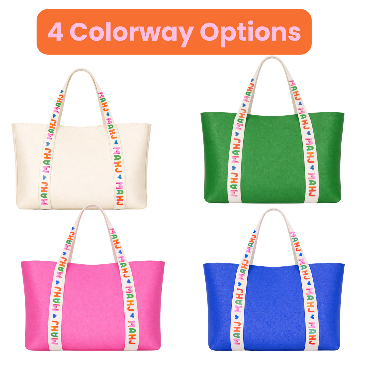 Mahjong Tile Leather Tote Bag | Green