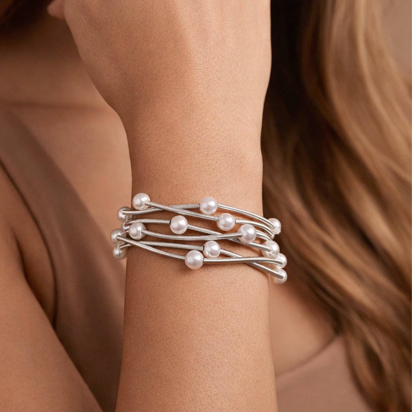 Boho Layered Spring Coil Guitar String Bracelet Set