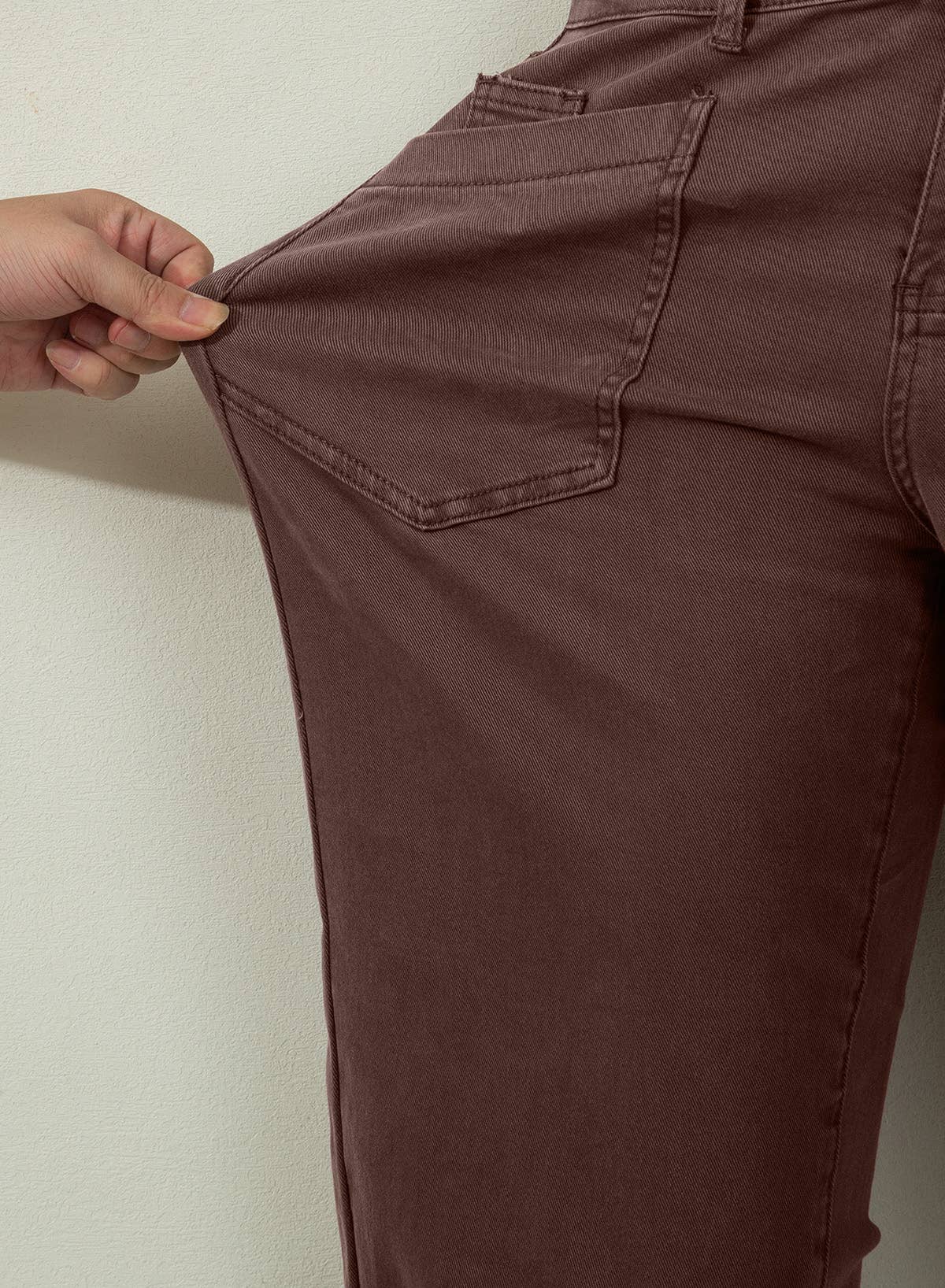 Solid Square Patch Pocket Ankle-length Barrel Jeans