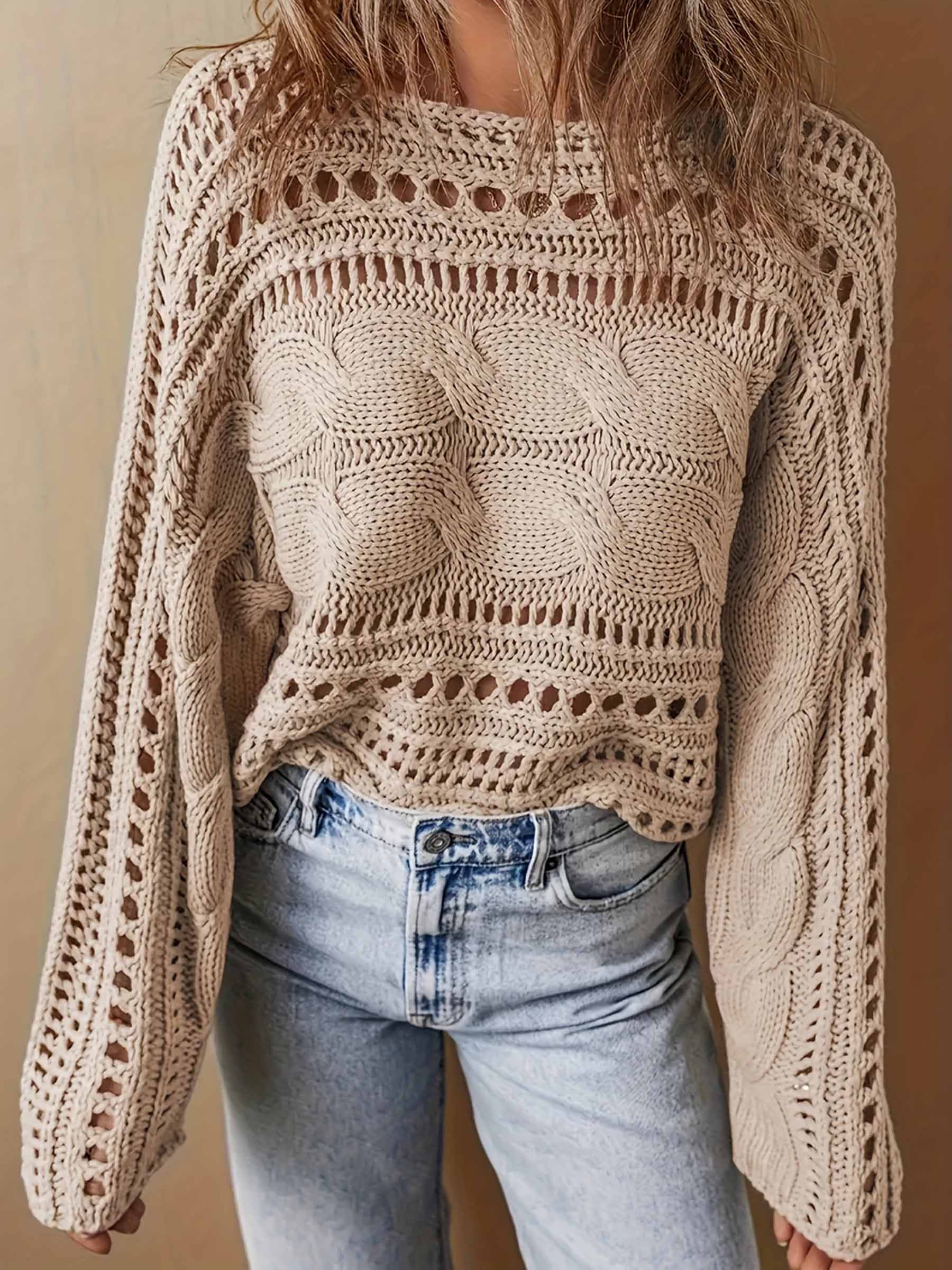 Fashionable Hollow Knitted Top