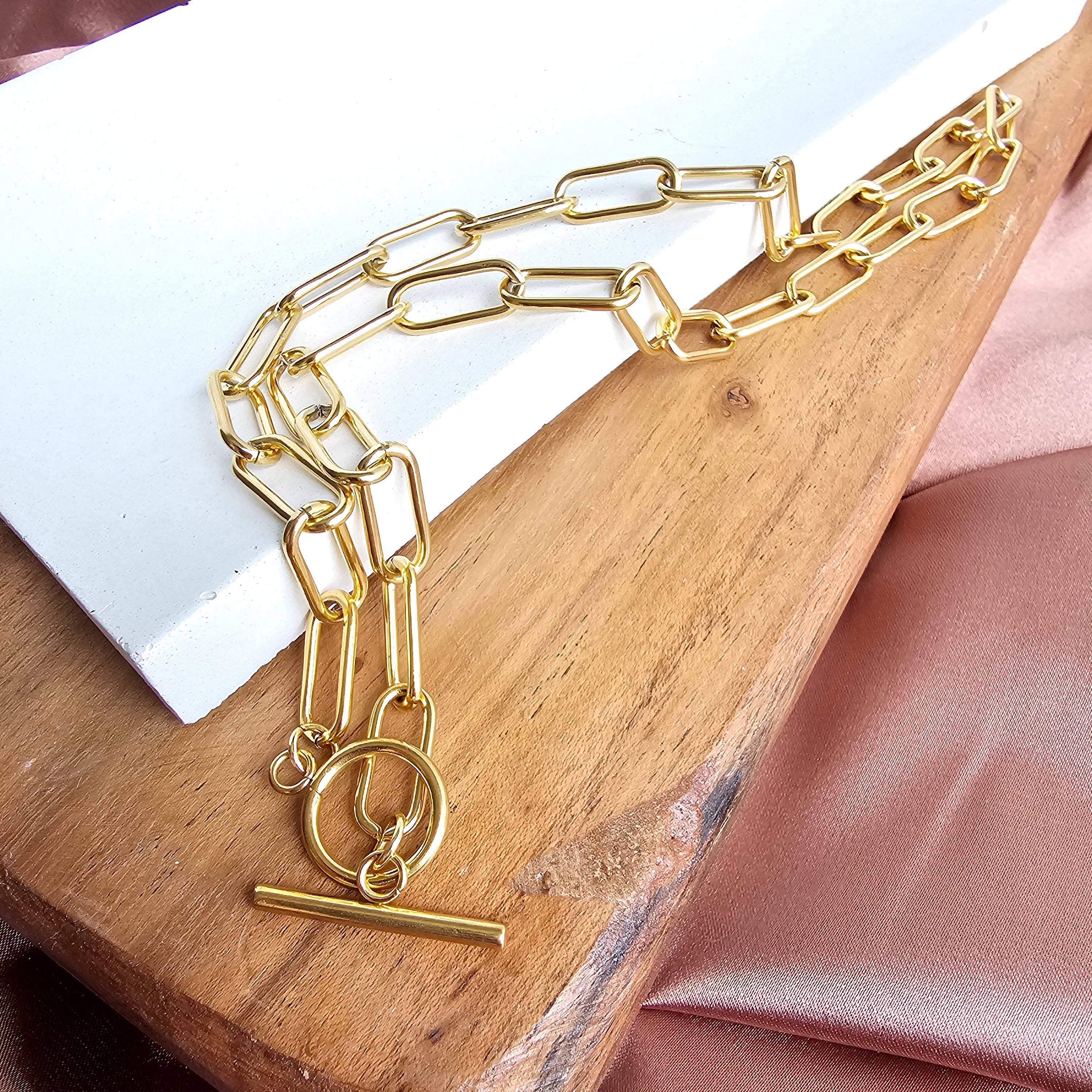 Luxe Chunky Paper Clip Chain Necklace | 18" Gold