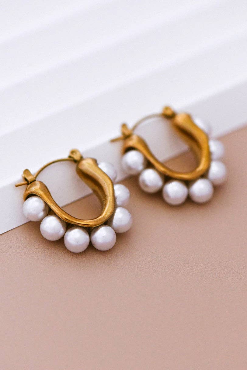 18K Gold Plated Waterproof Stainless Steel Hoop Earrings