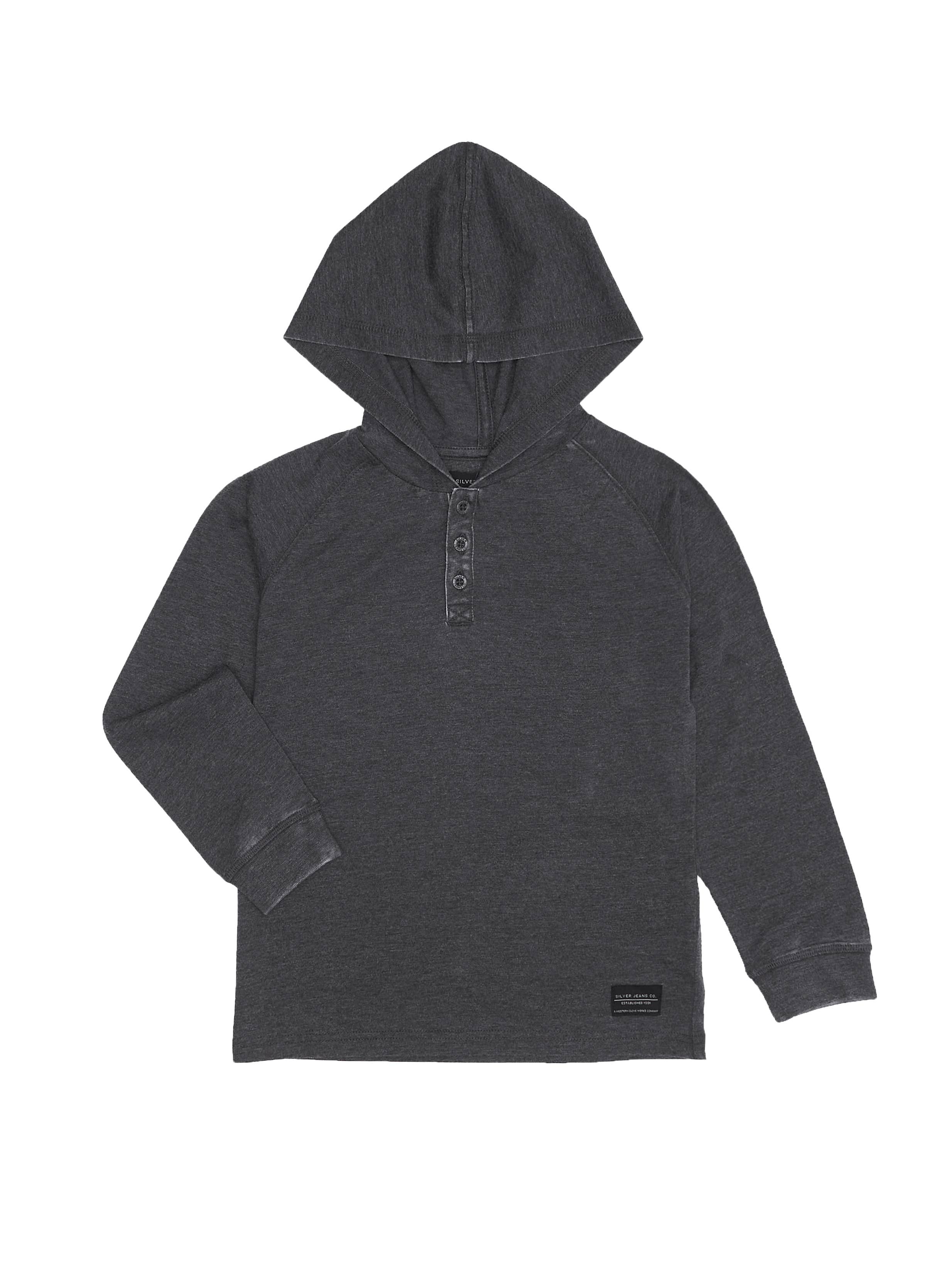 Boys Acid Wash Henley Hoodie
