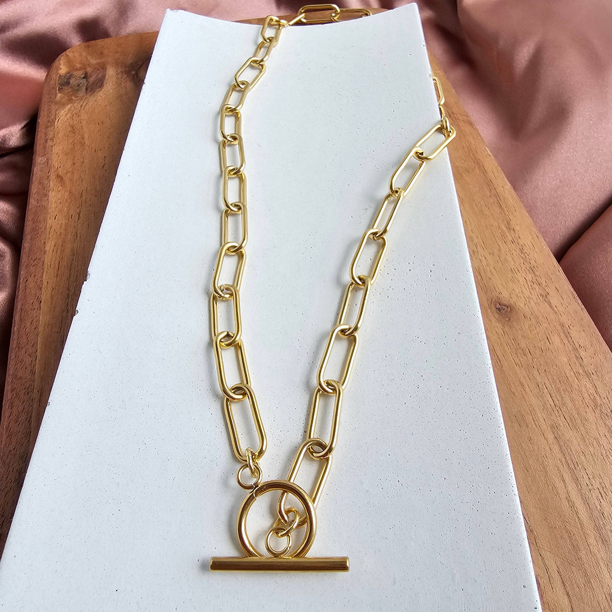 Luxe Chunky Paper Clip Chain Necklace | 18" Gold