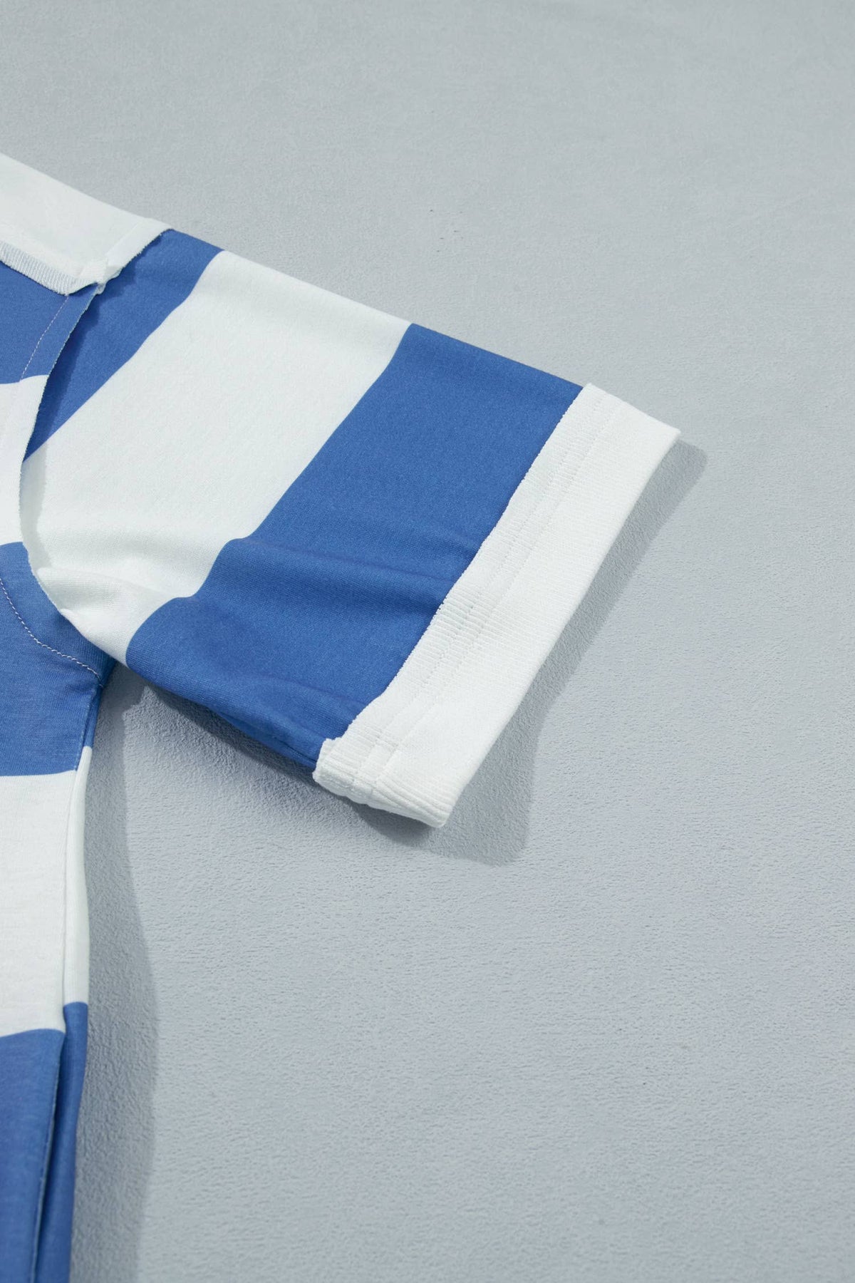 Stripe Raw Seam Shoulder Detail Casual Tee Dress