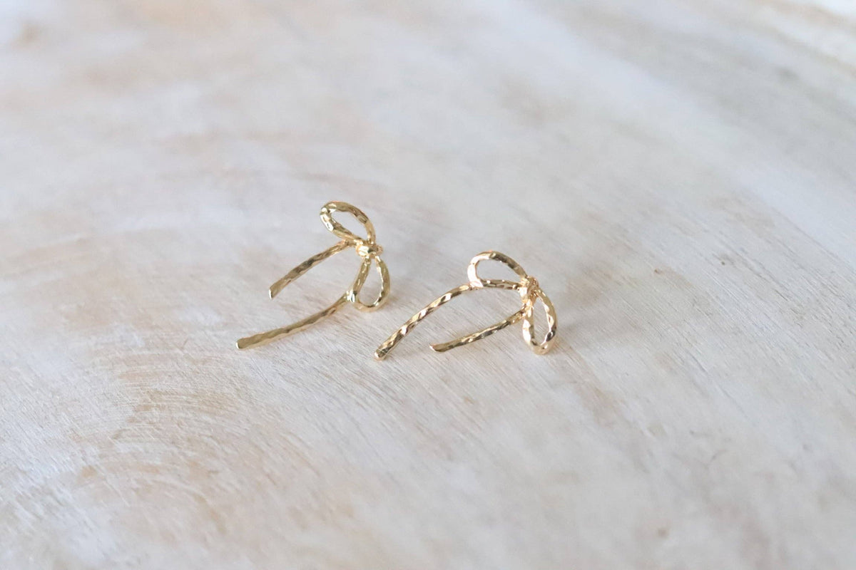 Textured Ribbon Drop Earrings