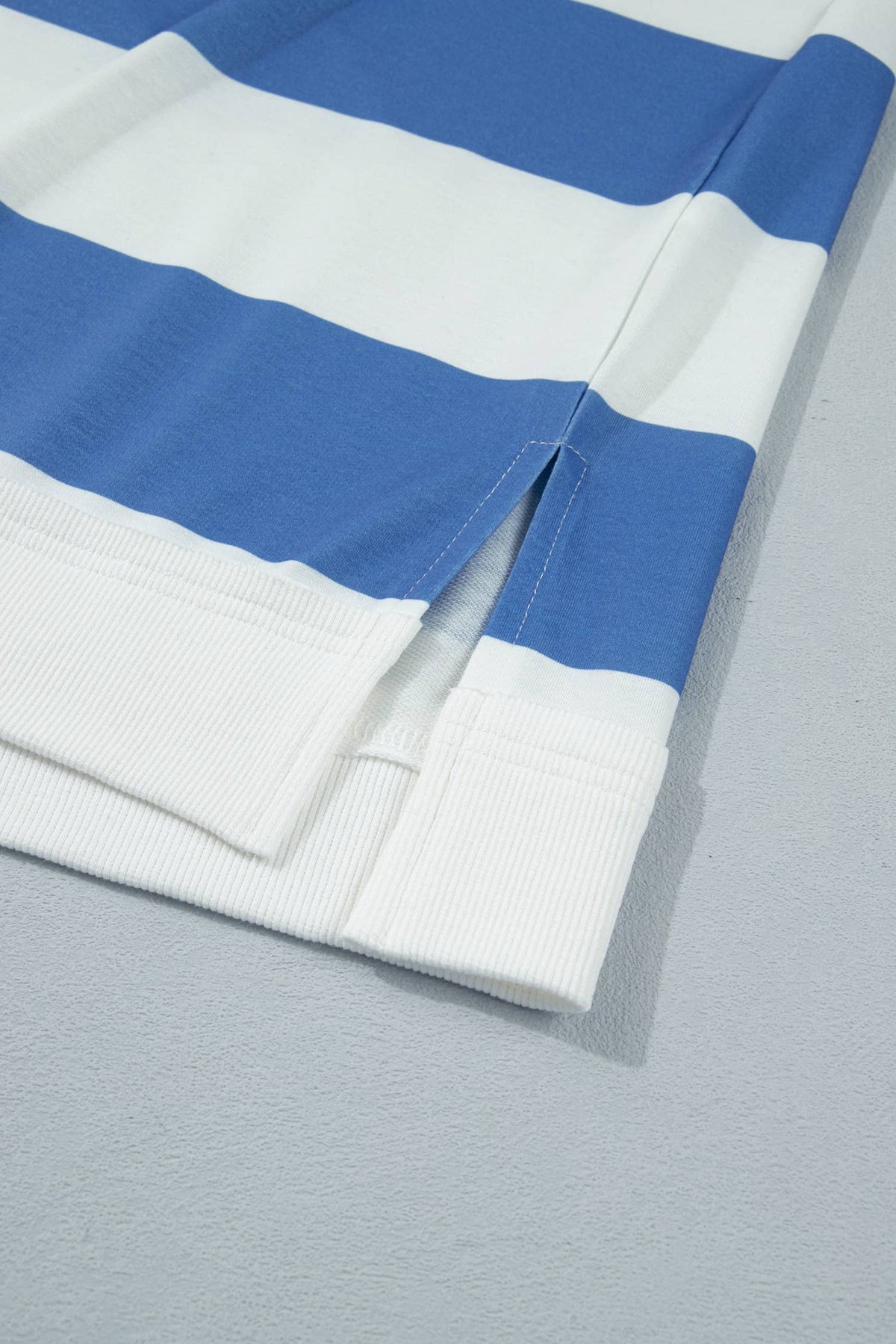 Stripe Raw Seam Shoulder Detail Casual Tee Dress
