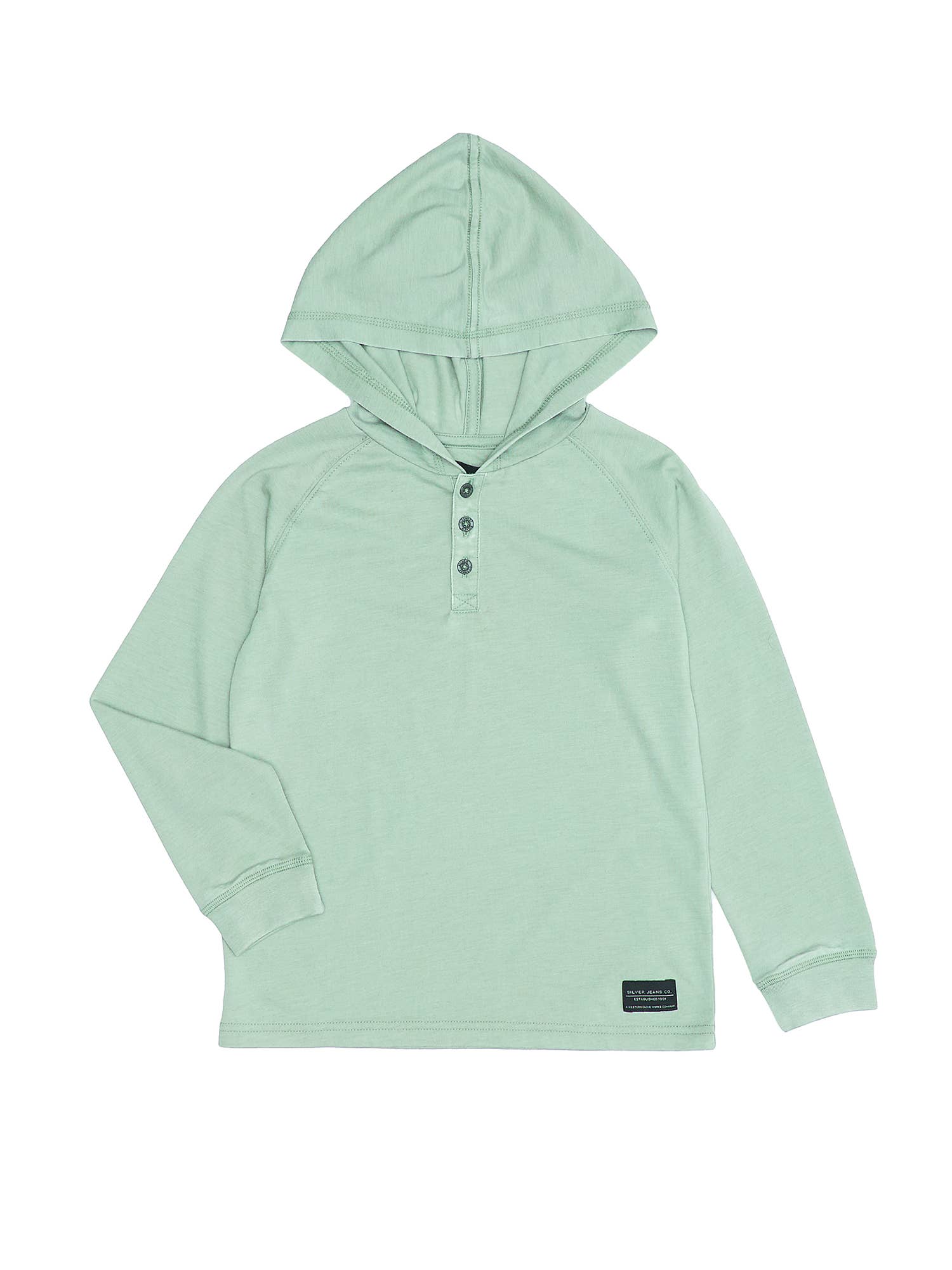 Boys Acid Wash Henley Hoodie