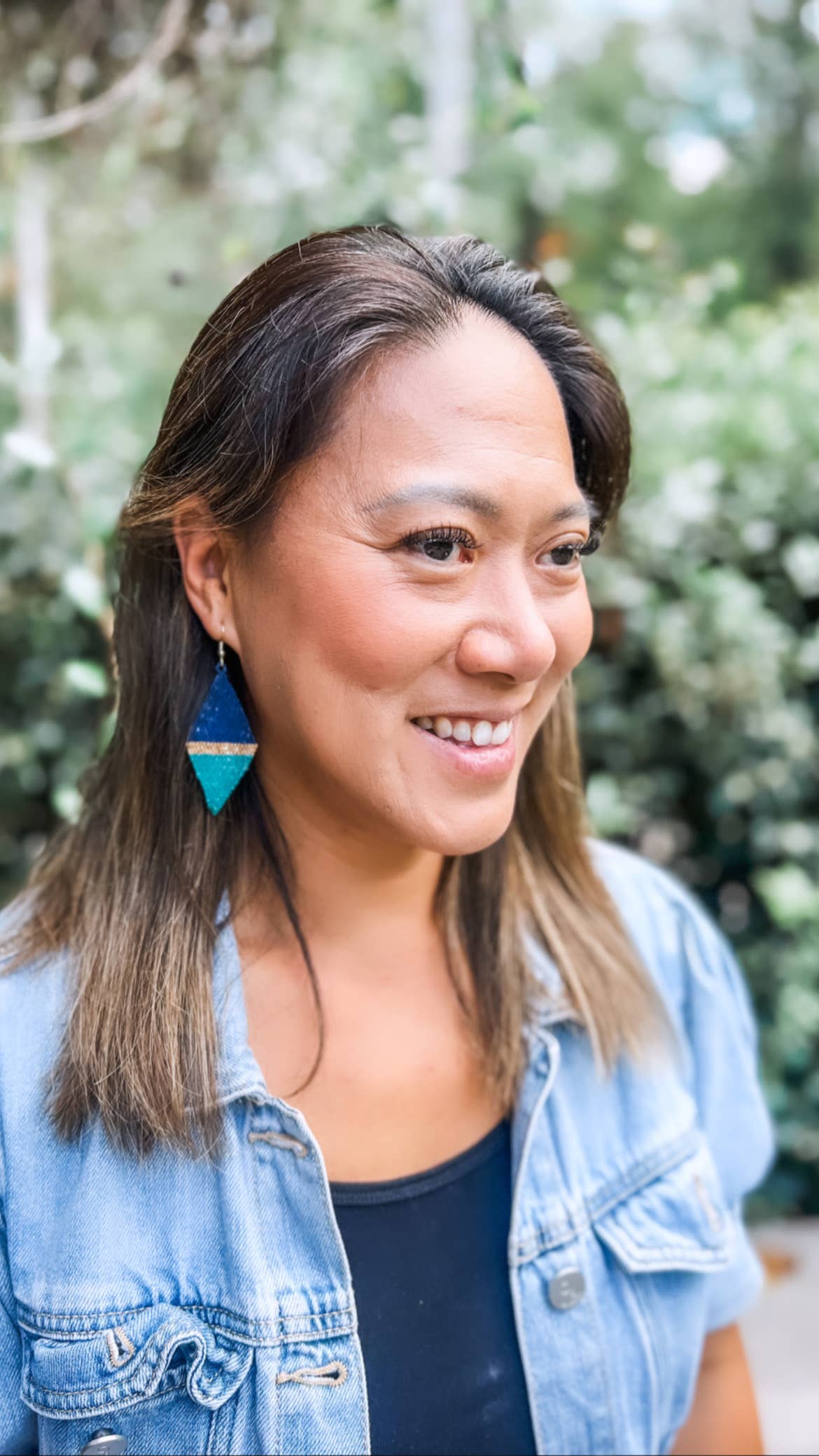 Custom Color Block Beaded Diamond Earrings | Diamond Drop