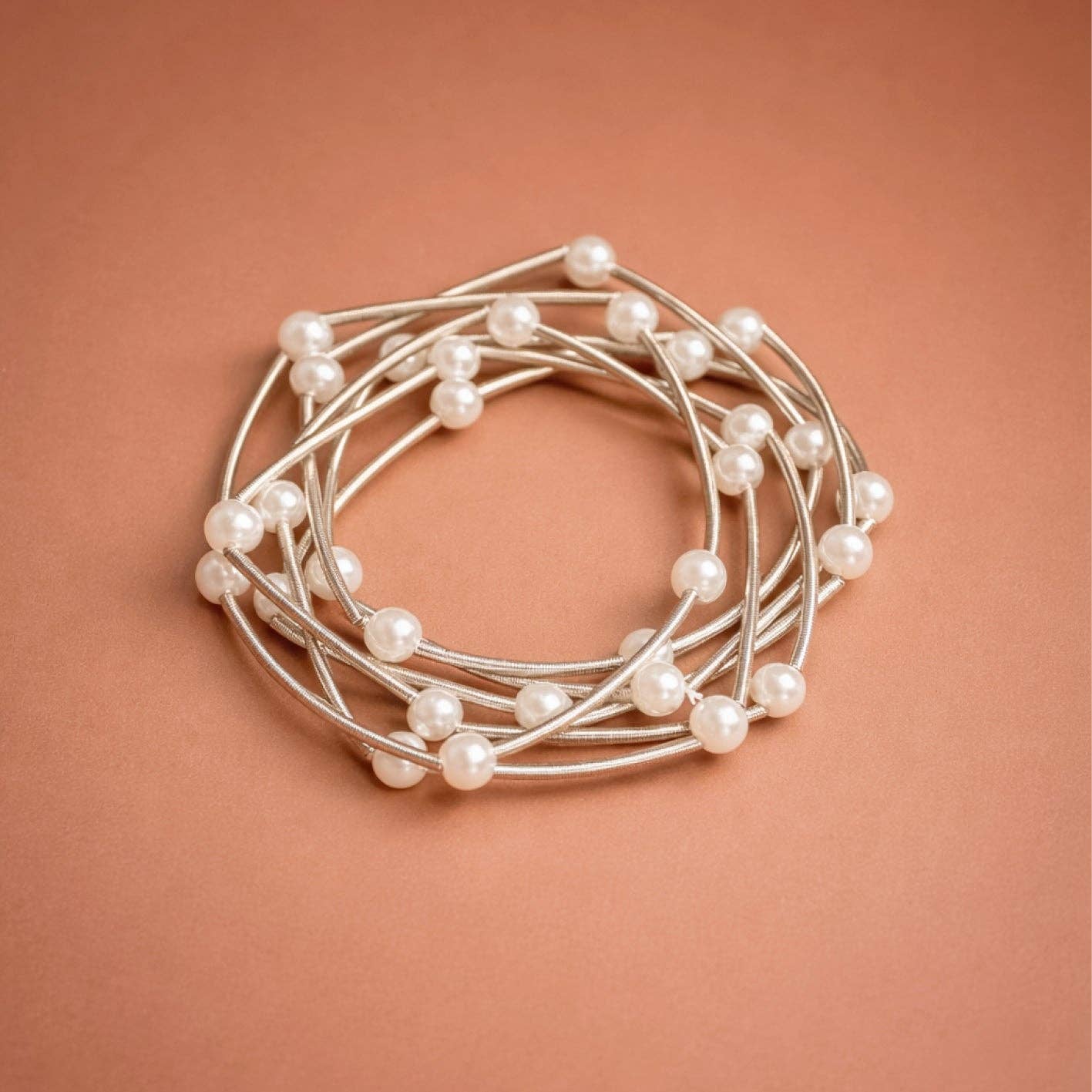 Boho Layered Spring Coil Guitar String Bracelet Set
