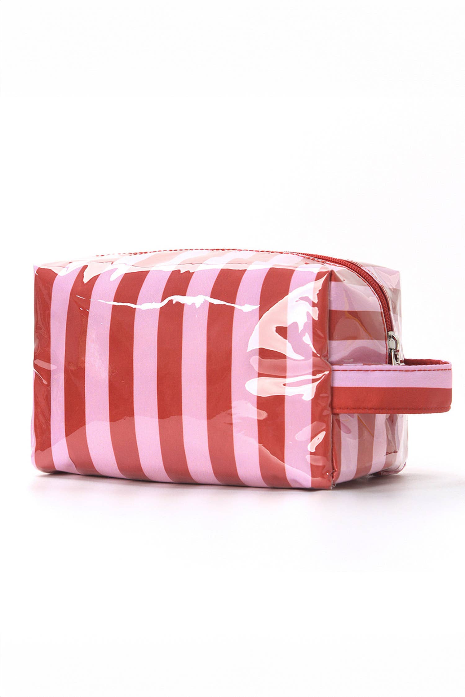 LAS Striped Durable Zipper Handle Cosmetic Bag