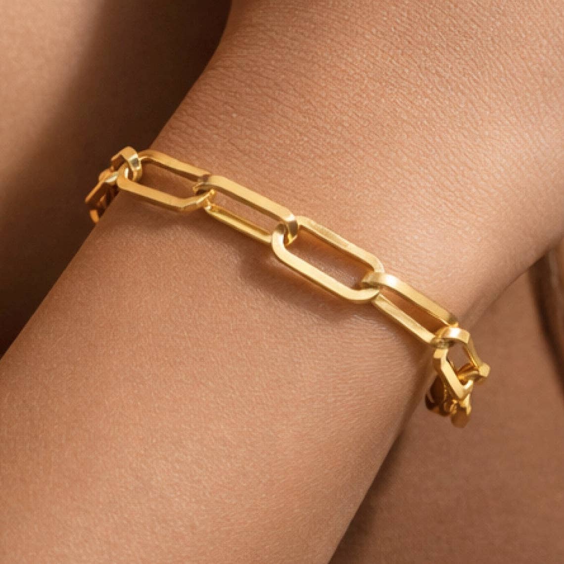 18K Gold PVD Plated Waterproof Stainless Steel Chain Bracelet