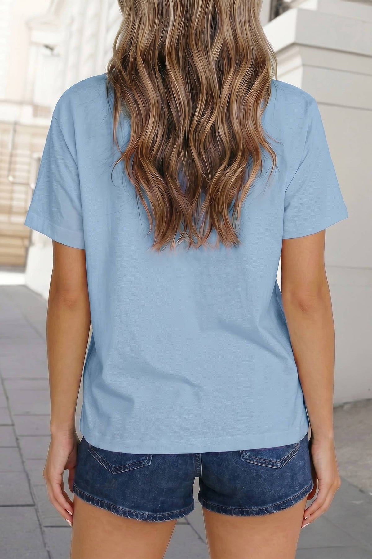 Solid Color Mock Neck Loose Fit Tee | S-XL