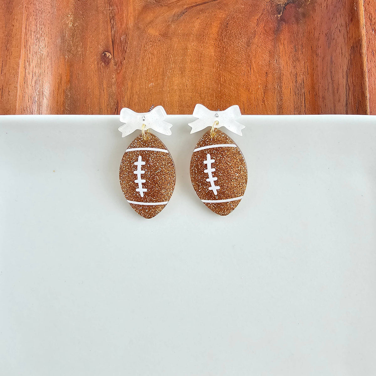 Bow Football Earrings // Jewelry, Game Day