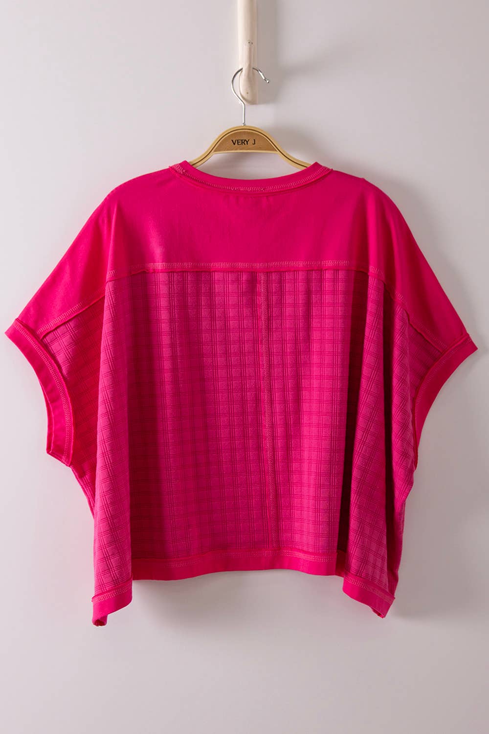 Dolman Sleeve Textured Knit Top – Patch Pocket Casual