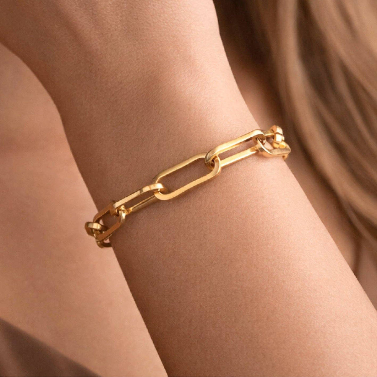 18K Gold PVD Plated Waterproof Stainless Steel Chain Bracelet