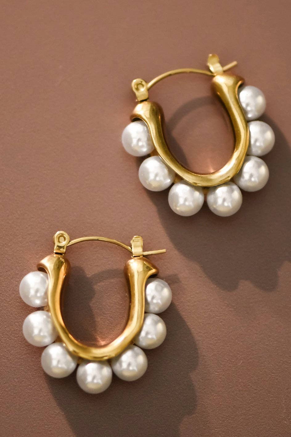 18K Gold Plated Waterproof Stainless Steel Hoop Earrings