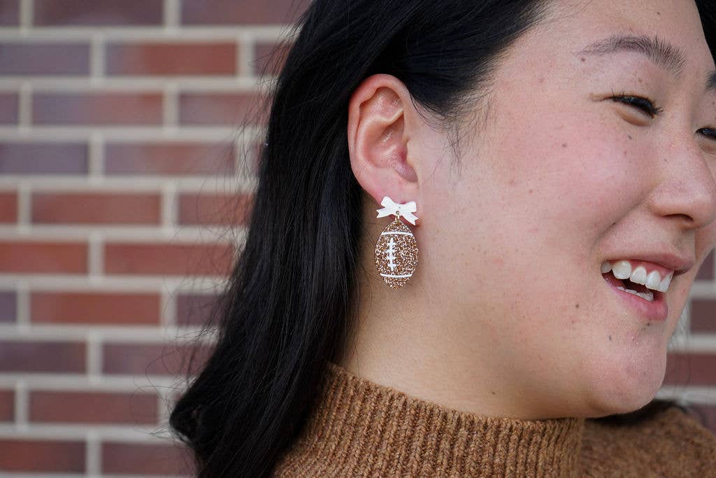 Bow Football Earrings // Jewelry, Game Day
