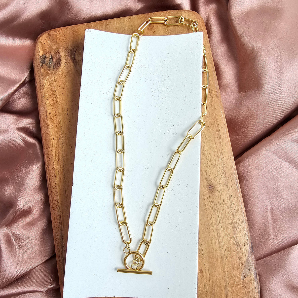 Luxe Chunky Paper Clip Chain Necklace | 18" Gold