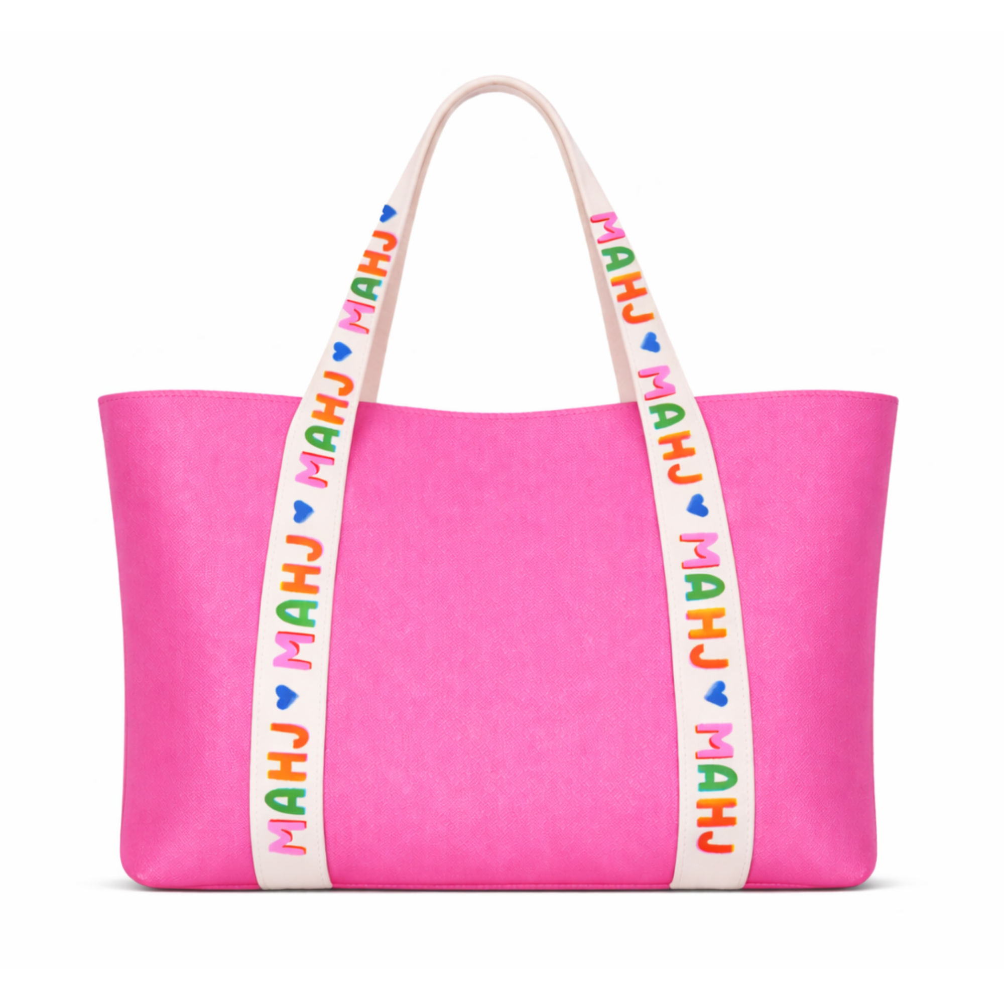 Mahjong Tile Leather Tote Bag | Pink