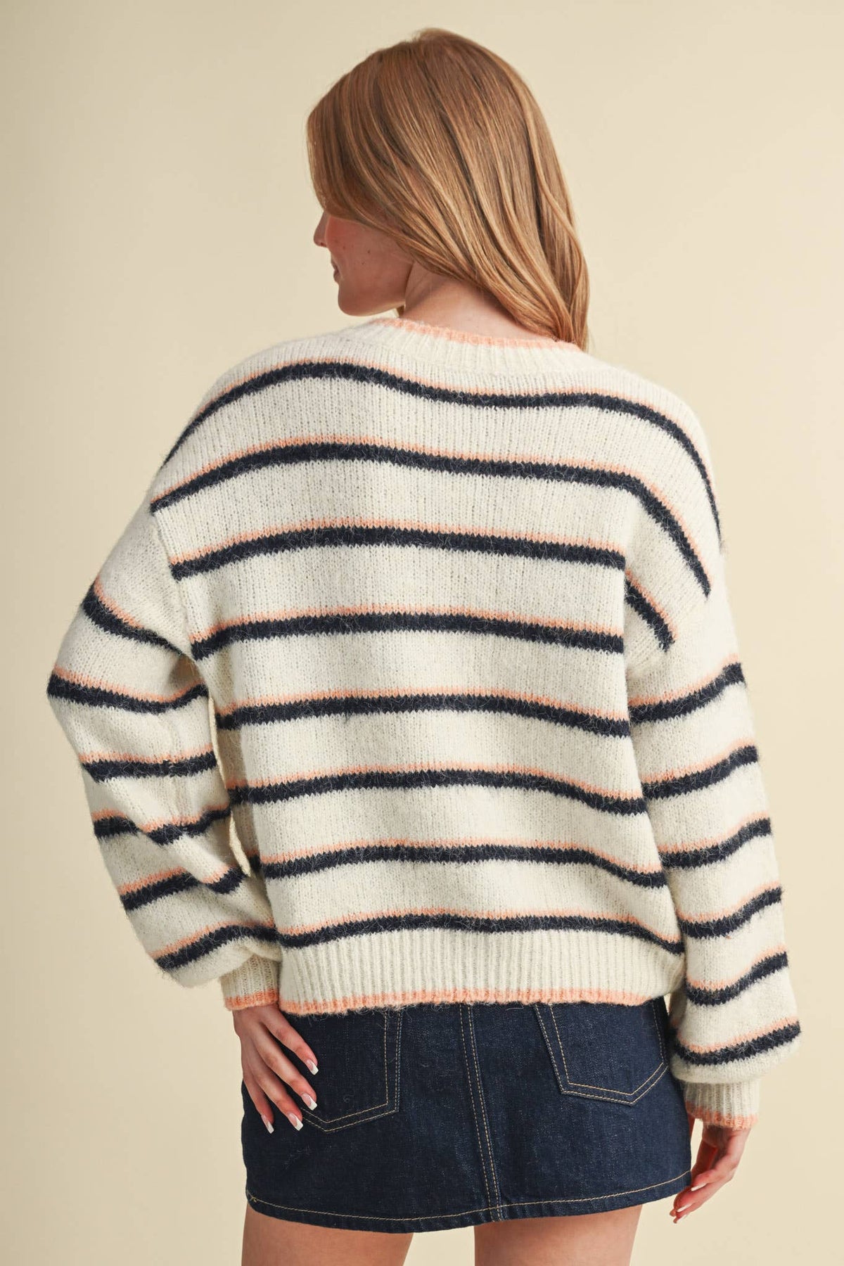 STRIPED SWEATER CARDIGAN